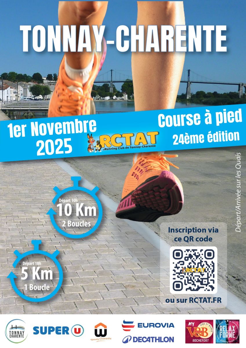 10 km de TONNAY-CHARENTE le 1er NOVEMBRE 10h00