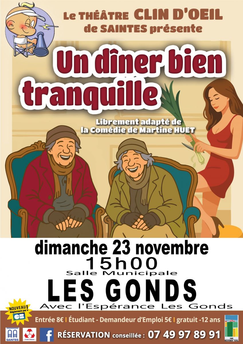 Théâtre comédie " Un dîner bien tranquille"