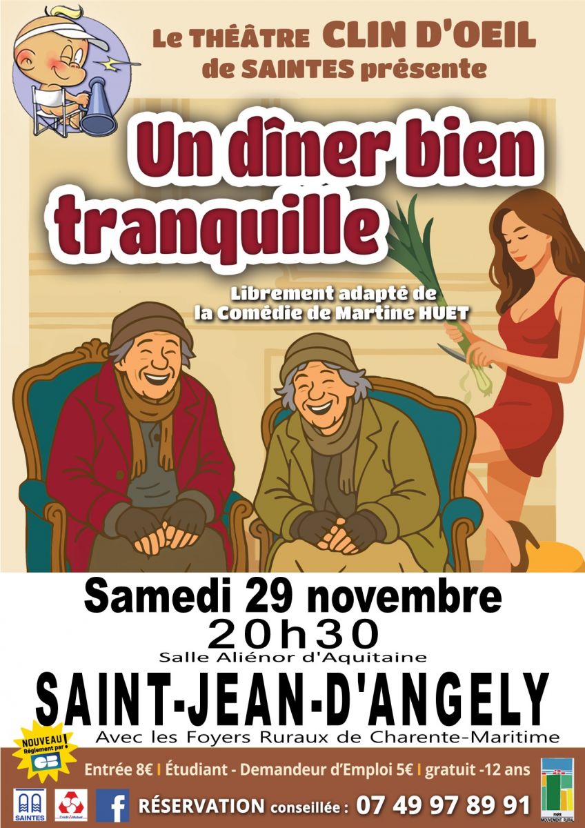 Théâtre comédie " Un dîner bien tranquille"