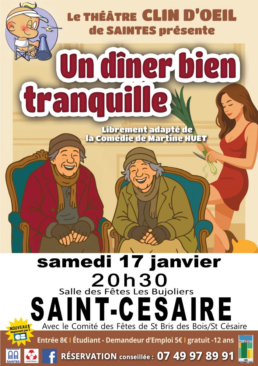 Théâtre comédie " Un dîner bien tranquille"