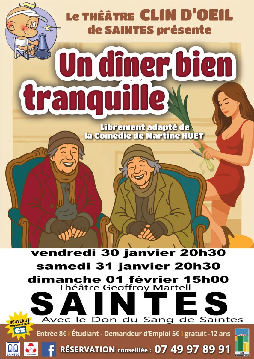 Théâtre comédie " Un dîner bien tranquille"
