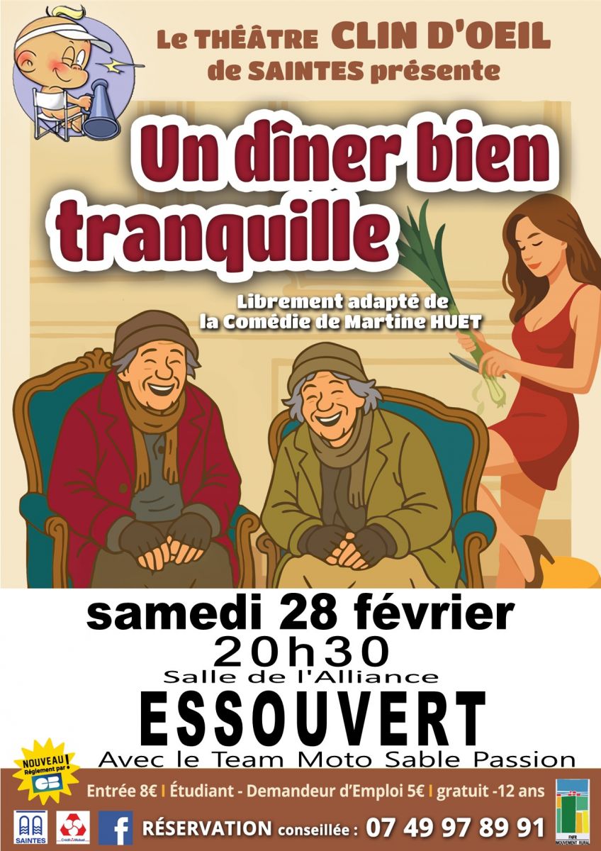 Théâtre comédie " Un dîner bien tranquille"