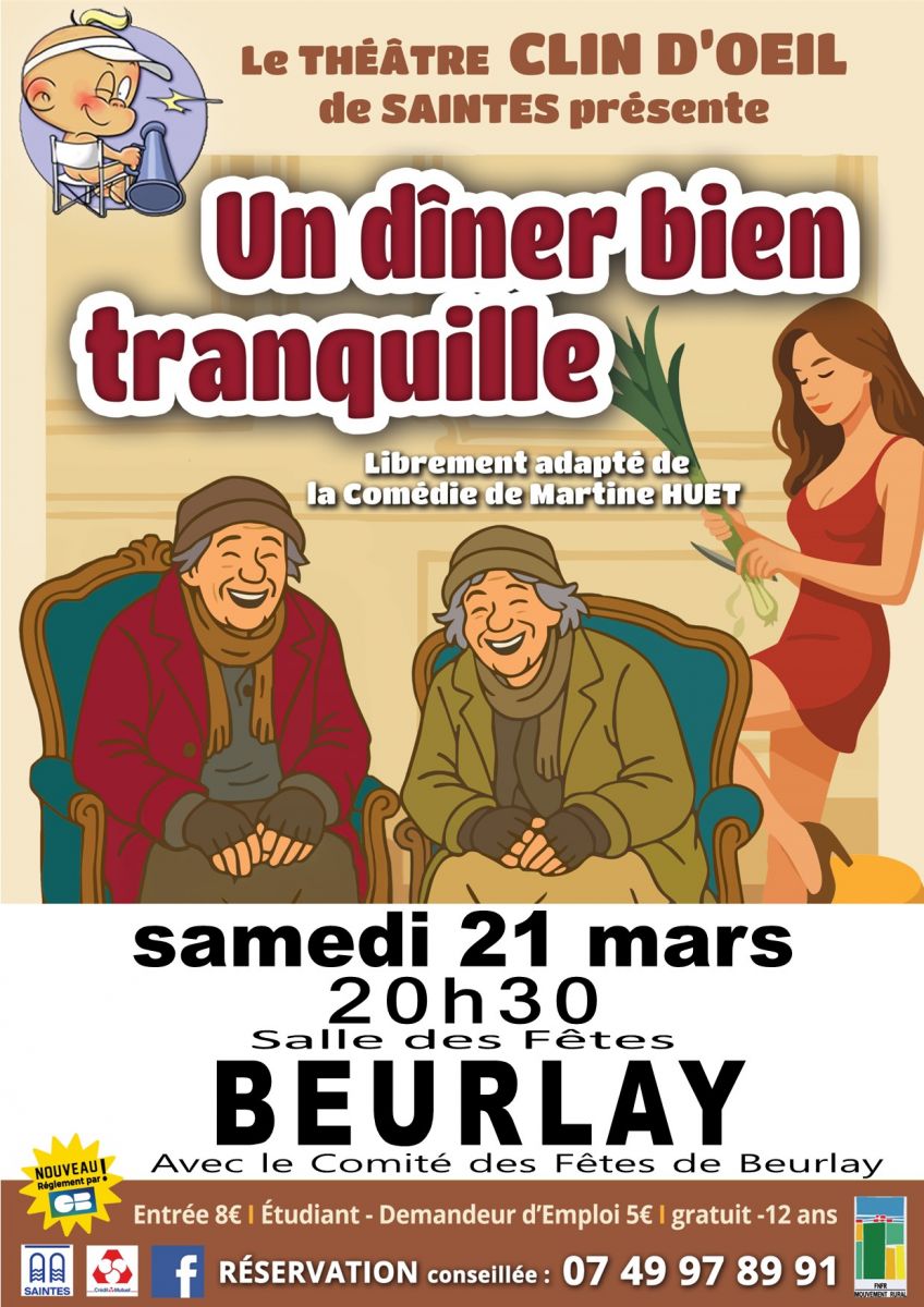 Théâtre comédie " Un dîner bien tranquille"