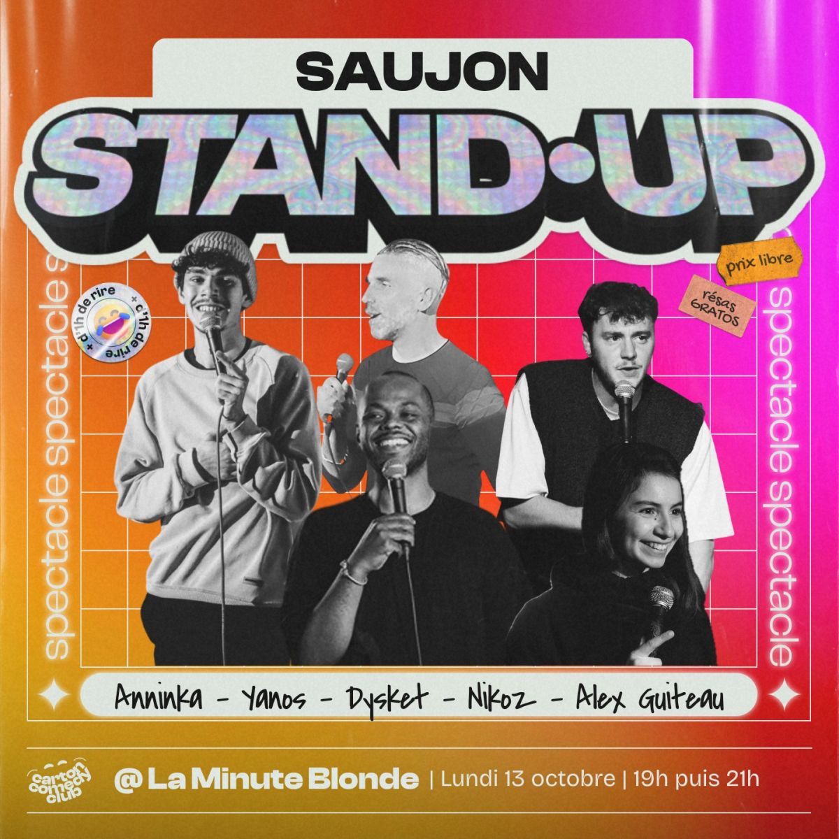 Carton Comedy Night : Anninka, Alex Guiteau, Y ...