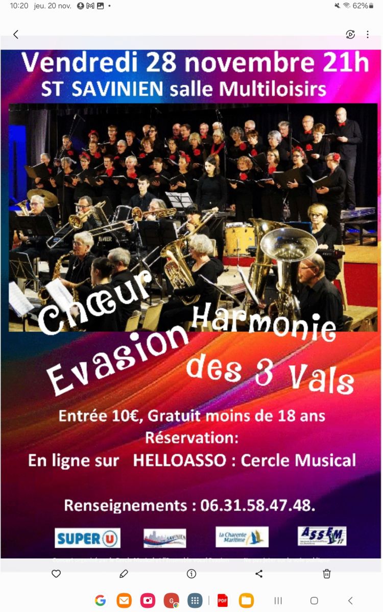 Concert de l Harmonie des 3 vals et le chœur e ...