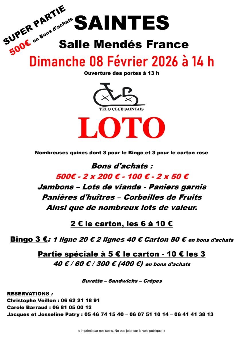 Loto du Vélo Club Saintais