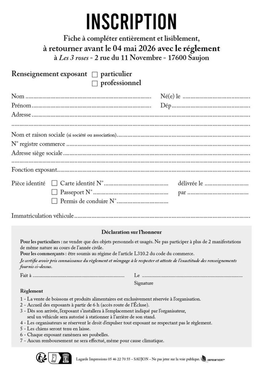 Brocante vide grenier des 3 roses