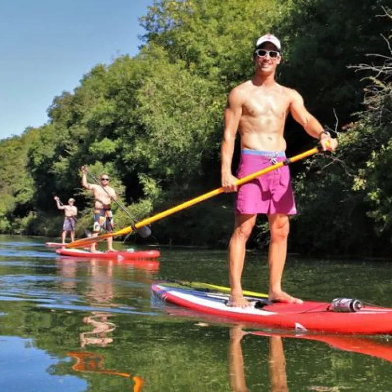 Bucolic paddleboarding or canoeing trip on the ...
