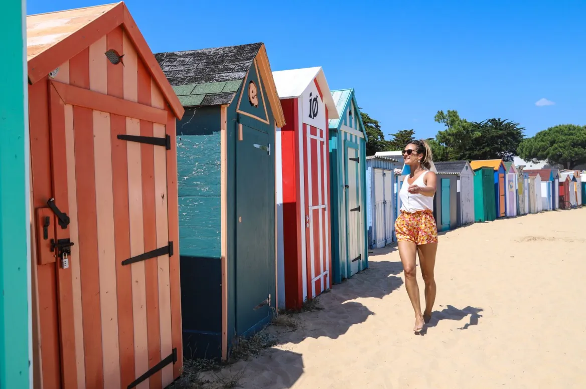 The multi-colored bathing cabins of Saint Denis d’Oléron